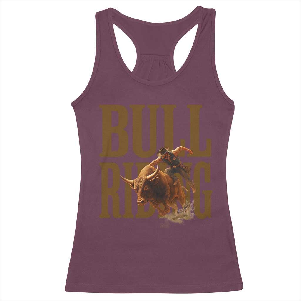 Bull Riding Cowboy Western Texas Rodeo Life Racerback Tank Top - Wonder Print Shop