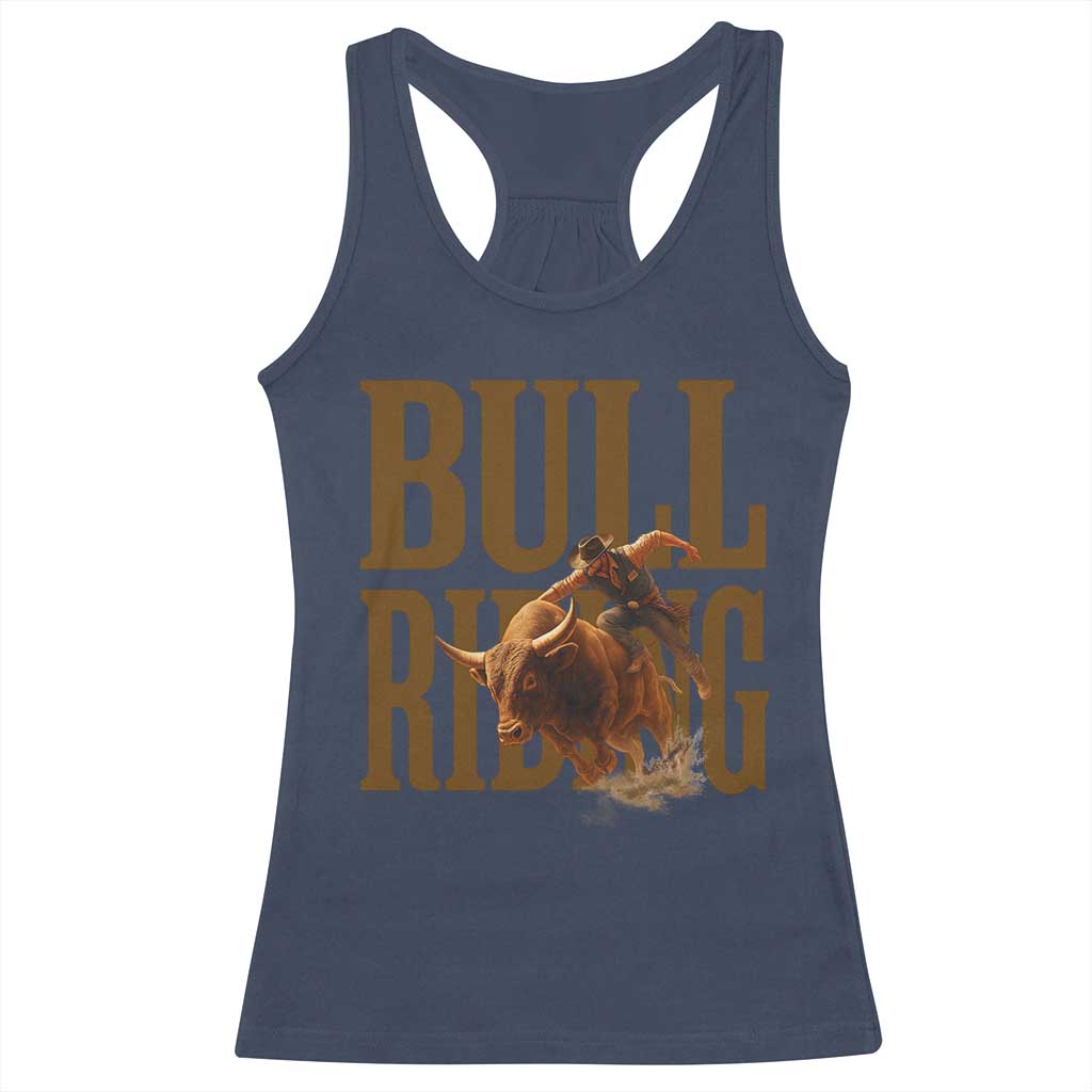 Bull Riding Cowboy Western Texas Rodeo Life Racerback Tank Top - Wonder Print Shop