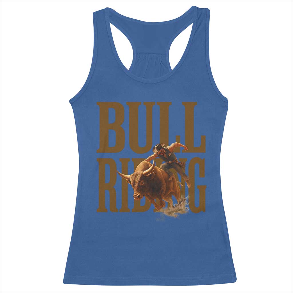 Bull Riding Cowboy Western Texas Rodeo Life Racerback Tank Top - Wonder Print Shop