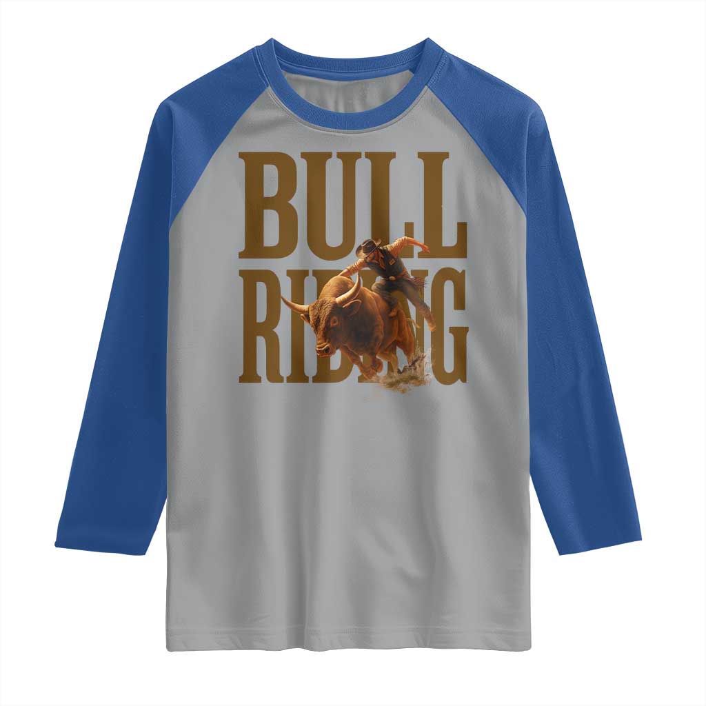 Bull Riding Cowboy Western Texas Rodeo Life Raglan Shirt - Wonder Print Shop