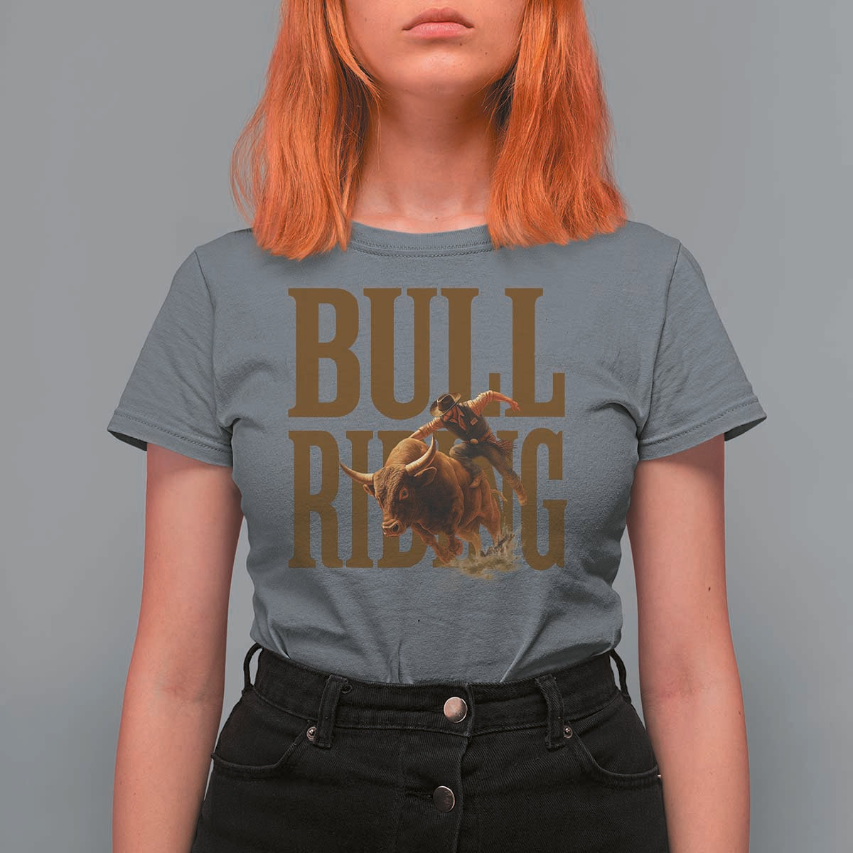 Bull Riding Cowboy Western Texas Rodeo Life T Shirt For Women - Wonder Print Shop
