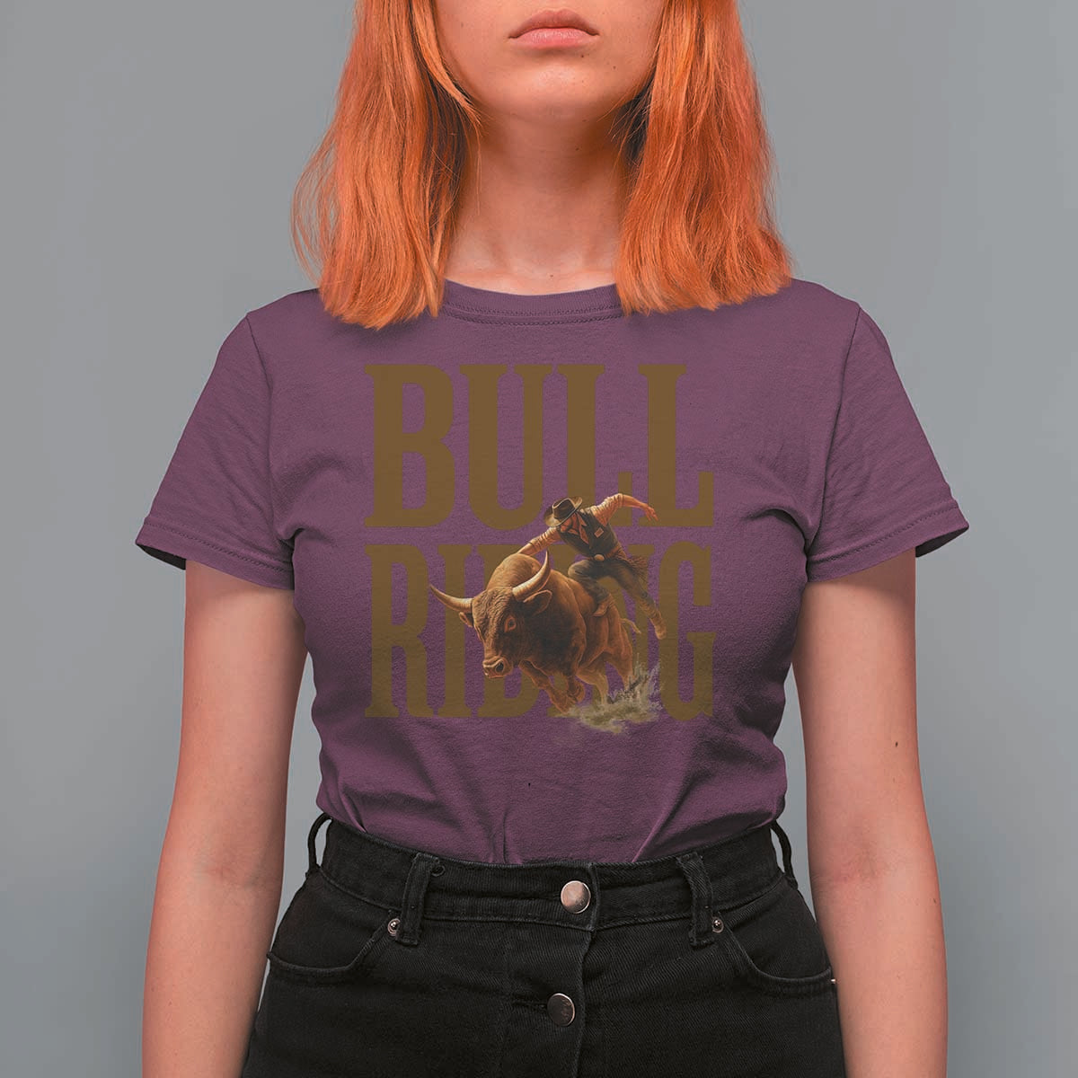 Bull Riding Cowboy Western Texas Rodeo Life T Shirt For Women - Wonder Print Shop