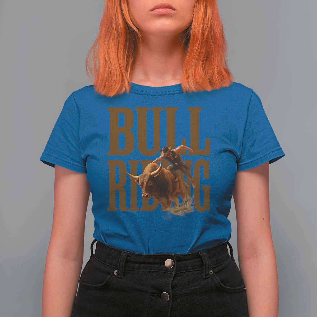 Bull Riding Cowboy Western Texas Rodeo Life T Shirt For Women - Wonder Print Shop