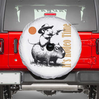 It Is Rodeo Time Spare Tire Cover Funny Wild West Mouse Riding Capybara - Wonder Print Shop