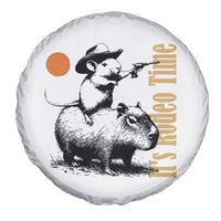 It Is Rodeo Time Spare Tire Cover Funny Wild West Mouse Riding Capybara - Wonder Print Shop