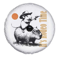 It Is Rodeo Time Spare Tire Cover Funny Wild West Mouse Riding Capybara - Wonder Print Shop