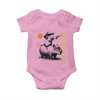 It Is Rodeo Time Baby Onesie Funny Wild West Mouse Riding Capybara - Wonder Print Shop