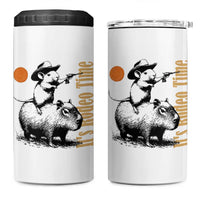 It Is Rodeo Time 4 in 1 Can Cooler Tumbler Funny Wild West Mouse Riding Capybara