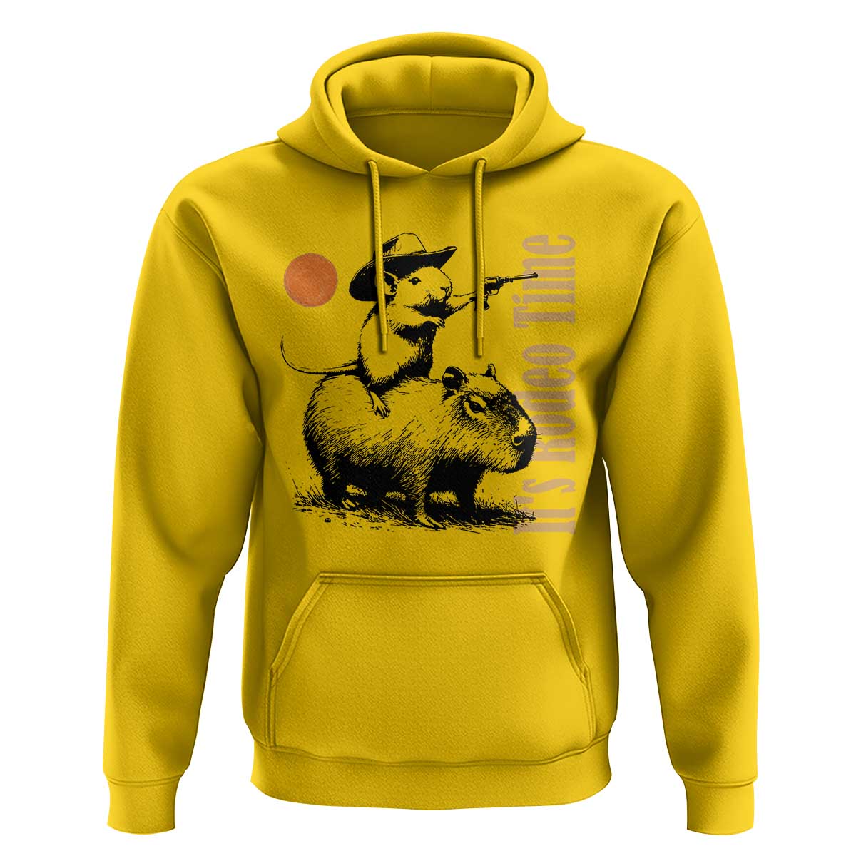 It Is Rodeo Time Hoodie Funny Wild West Mouse Riding Capybara - Wonder Print Shop