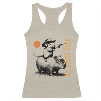 It Is Rodeo Time Racerback Tank Top Funny Wild West Mouse Riding Capybara - Wonder Print Shop