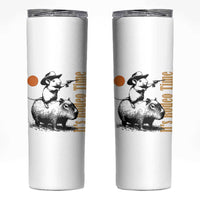 It Is Rodeo Time Skinny Tumbler Funny Wild West Mouse Riding Capybara