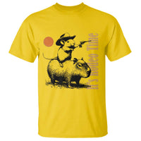 It Is Rodeo Time T Shirt Funny Wild West Mouse Riding Capybara - Wonder Print Shop