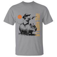 It Is Rodeo Time T Shirt Funny Wild West Mouse Riding Capybara - Wonder Print Shop