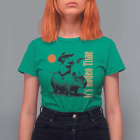 It Is Rodeo Time T Shirt For Women Funny Wild West Mouse Riding Capybara - Wonder Print Shop