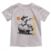 It Is Rodeo Time Toddler T Shirt Funny Wild West Mouse Riding Capybara - Wonder Print Shop