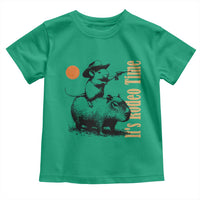 It Is Rodeo Time Toddler T Shirt Funny Wild West Mouse Riding Capybara - Wonder Print Shop