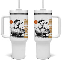 It Is Rodeo Time Tumbler With Handle Funny Wild West Mouse Riding Capybara