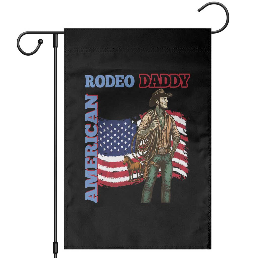 Patriotic Cowboy Garden Flag American Rodeo Daddy USA Rodeo Art - Wonder Print Shop