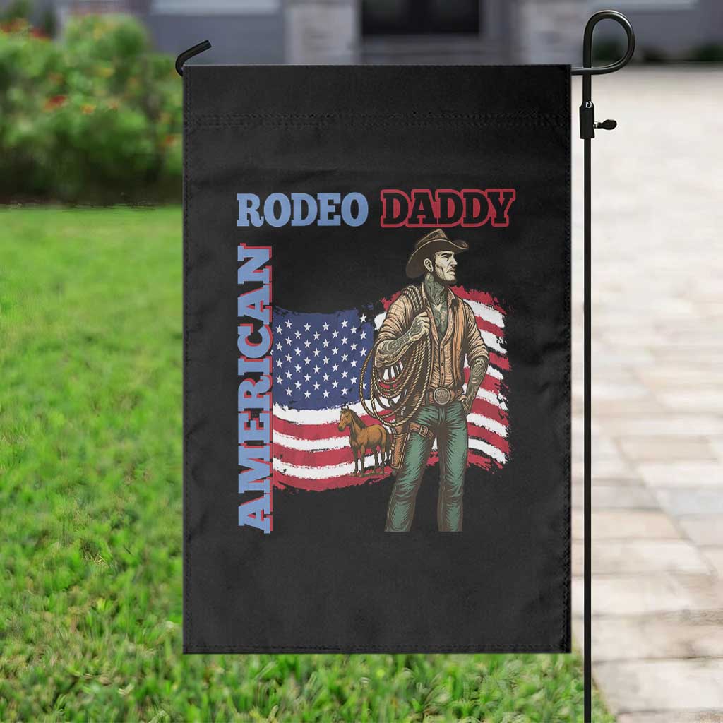 Patriotic Cowboy Garden Flag American Rodeo Daddy USA Rodeo Art - Wonder Print Shop