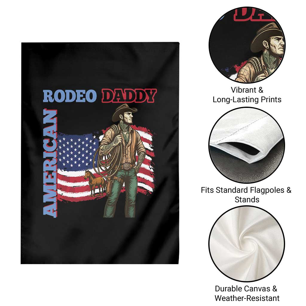 Patriotic Cowboy Garden Flag American Rodeo Daddy USA Rodeo Art - Wonder Print Shop