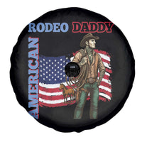 Patriotic Cowboy Spare Tire Cover American Rodeo Daddy USA Rodeo Art - Wonder Print Shop