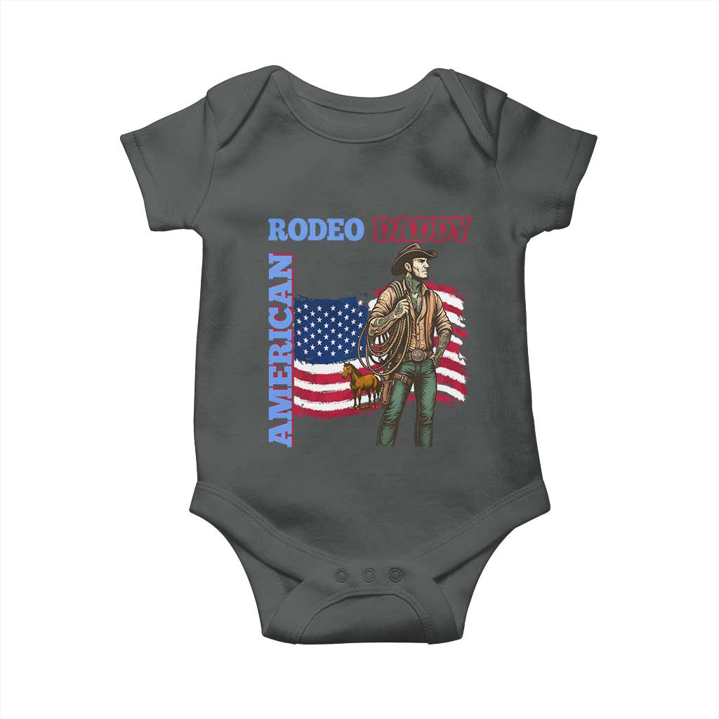 Patriotic Cowboy Baby Onesie American Rodeo Daddy USA Rodeo Art - Wonder Print Shop