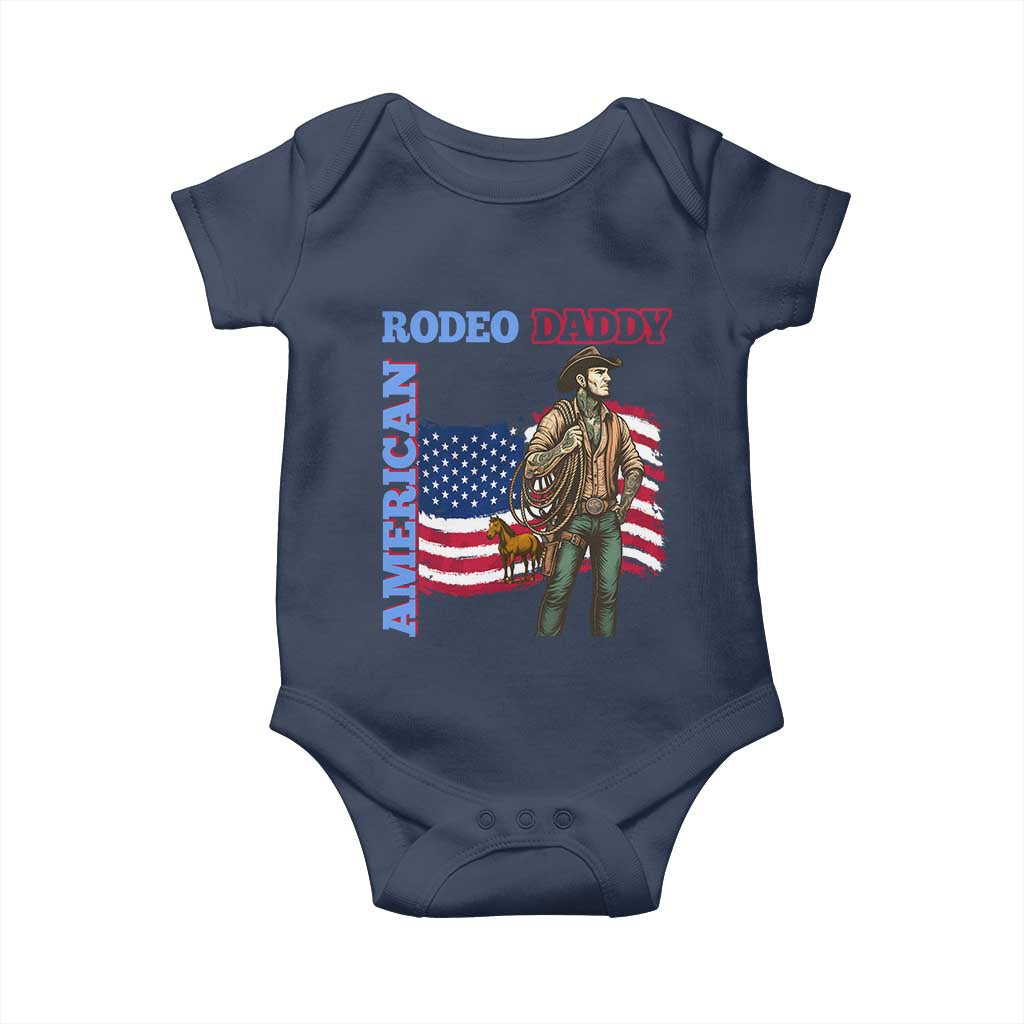 Patriotic Cowboy Baby Onesie American Rodeo Daddy USA Rodeo Art - Wonder Print Shop