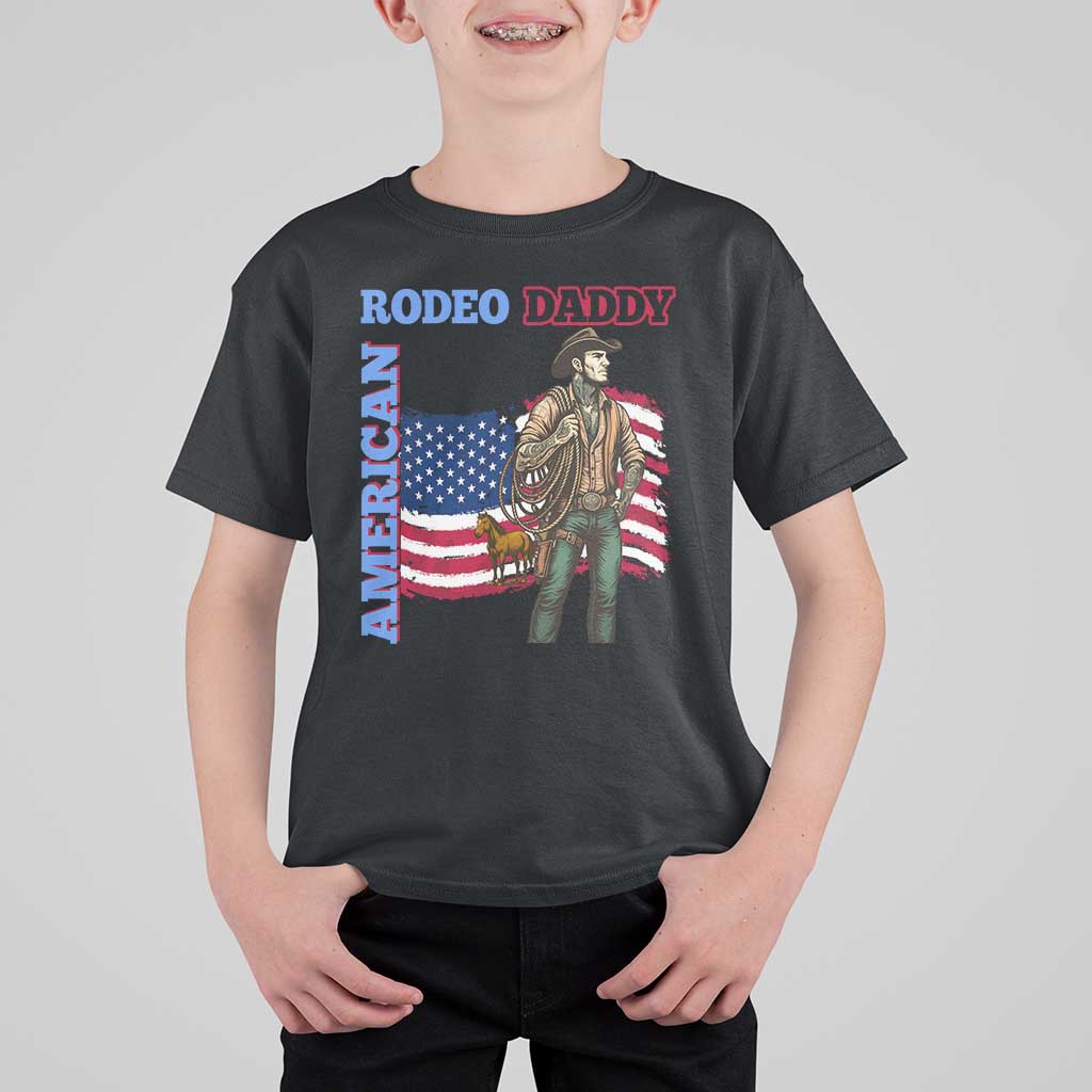 Patriotic Cowboy T Shirt For Kid American Rodeo Daddy USA Rodeo Art - Wonder Print Shop