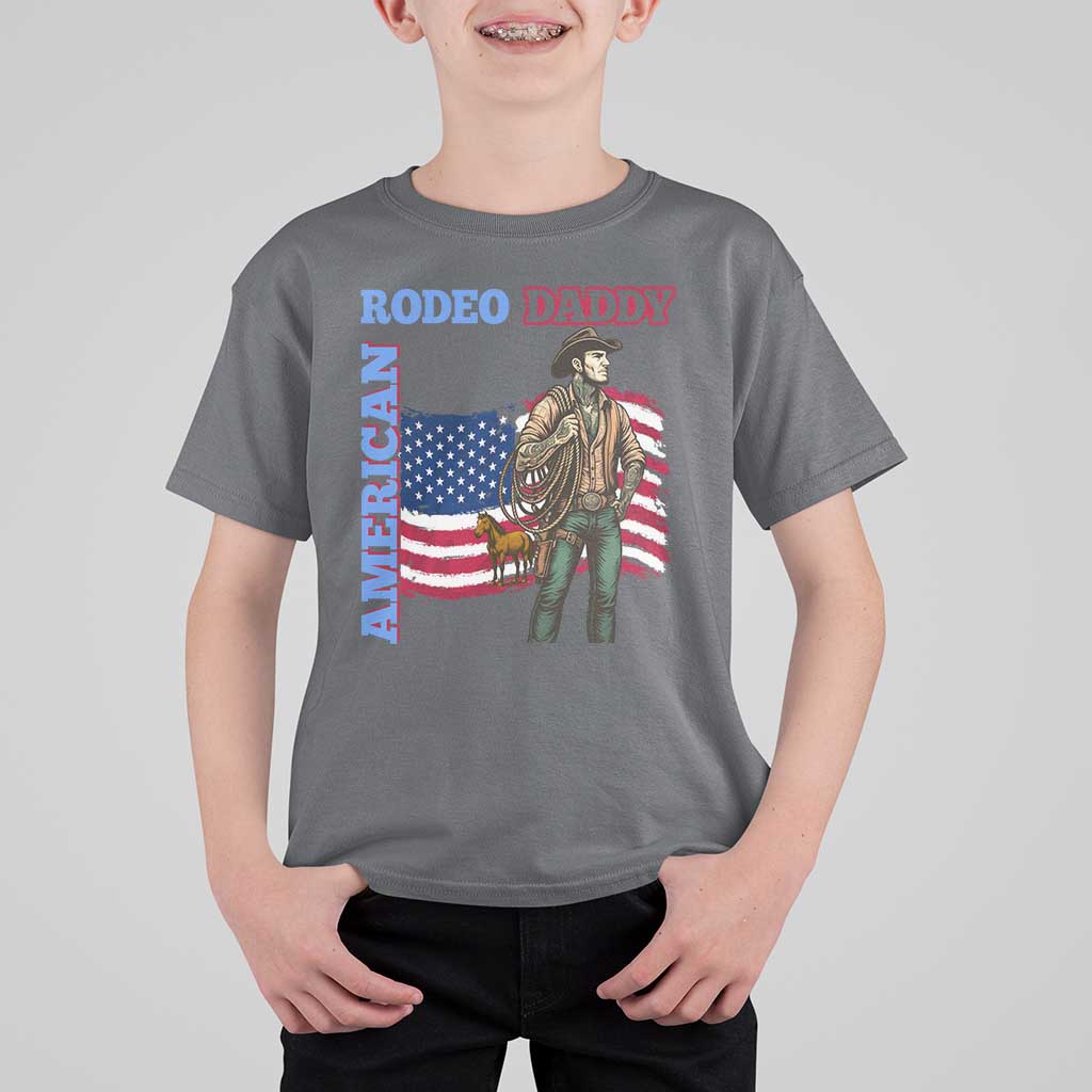 Patriotic Cowboy T Shirt For Kid American Rodeo Daddy USA Rodeo Art - Wonder Print Shop
