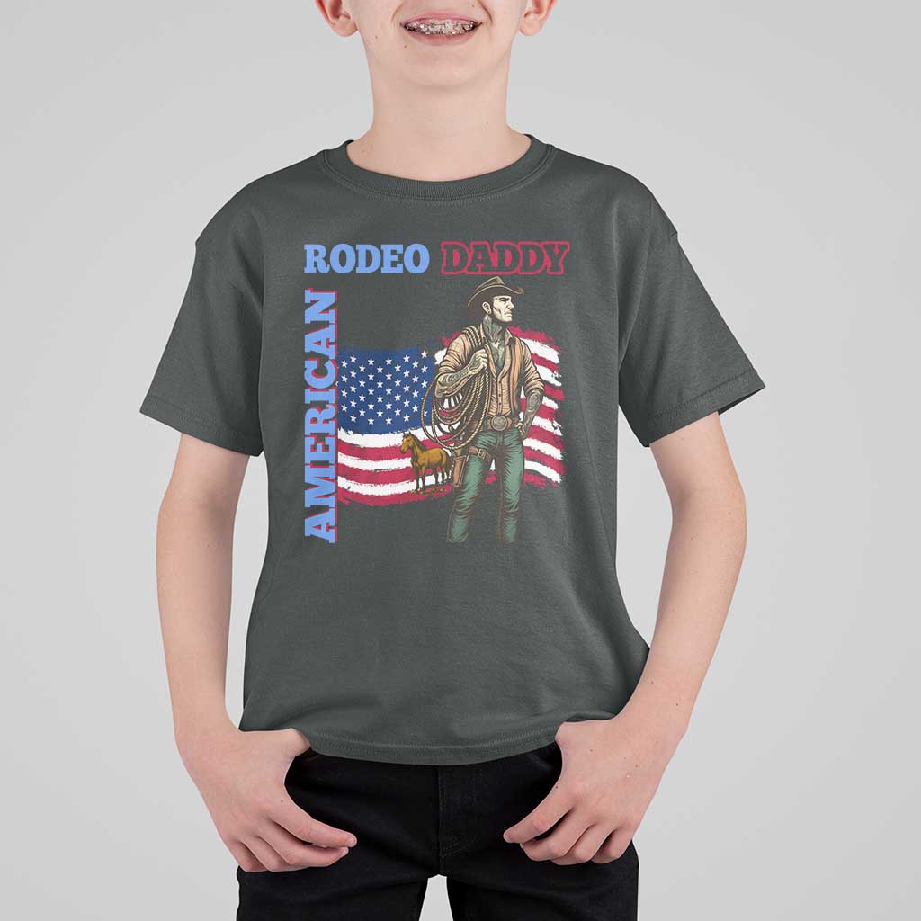 Patriotic Cowboy T Shirt For Kid American Rodeo Daddy USA Rodeo Art - Wonder Print Shop