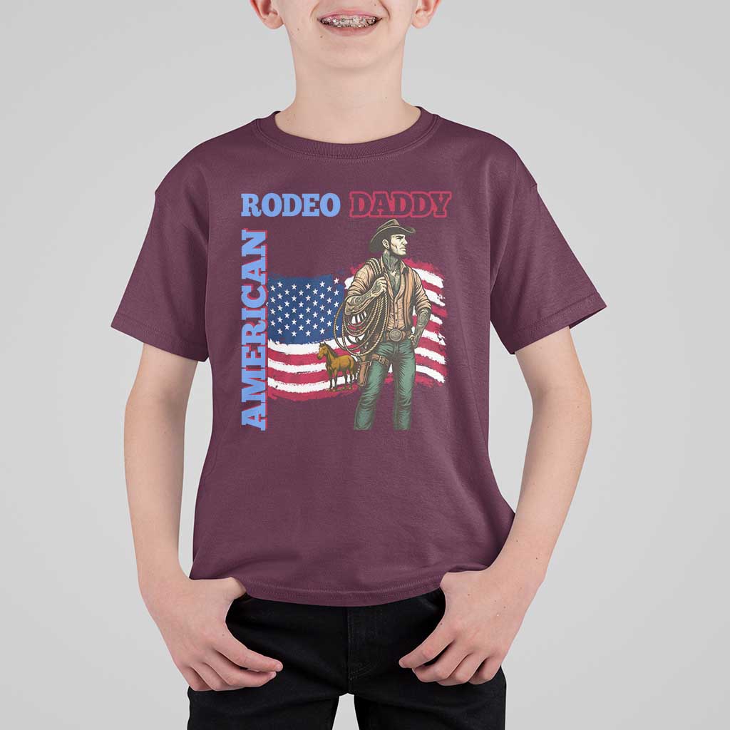 Patriotic Cowboy T Shirt For Kid American Rodeo Daddy USA Rodeo Art - Wonder Print Shop