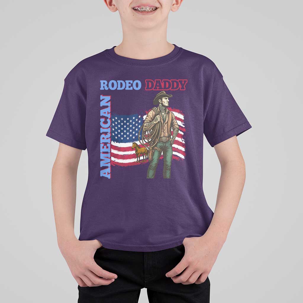 Patriotic Cowboy T Shirt For Kid American Rodeo Daddy USA Rodeo Art - Wonder Print Shop