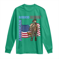 Patriotic Cowboy Long Sleeve Shirt American Rodeo Daddy USA Rodeo Art - Wonder Print Shop