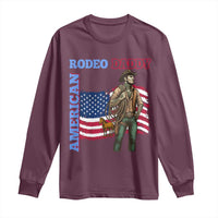 Patriotic Cowboy Long Sleeve Shirt American Rodeo Daddy USA Rodeo Art - Wonder Print Shop