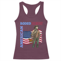 Patriotic Cowboy Racerback Tank Top American Rodeo Daddy USA Rodeo Art - Wonder Print Shop
