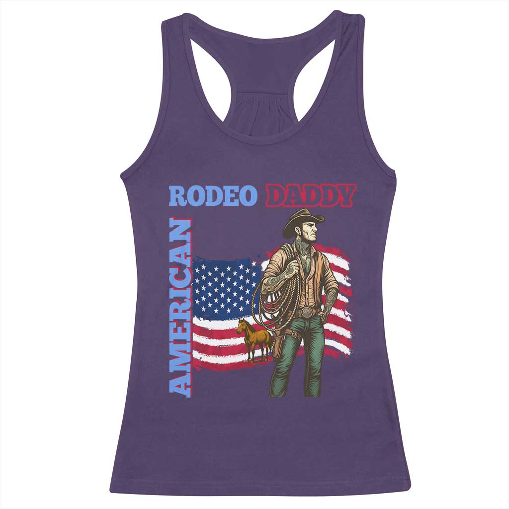 Patriotic Cowboy Racerback Tank Top American Rodeo Daddy USA Rodeo Art - Wonder Print Shop
