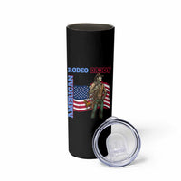 Patriotic Cowboy Skinny Tumbler American Rodeo Daddy USA Rodeo Art
