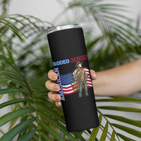 Patriotic Cowboy Skinny Tumbler American Rodeo Daddy USA Rodeo Art