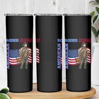 Patriotic Cowboy Skinny Tumbler American Rodeo Daddy USA Rodeo Art