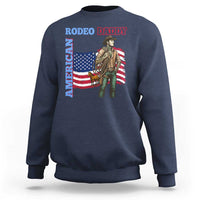 Patriotic Cowboy Sweatshirt American Rodeo Daddy USA Rodeo Art - Wonder Print Shop