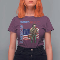 Patriotic Cowboy T Shirt For Women American Rodeo Daddy USA Rodeo Art - Wonder Print Shop