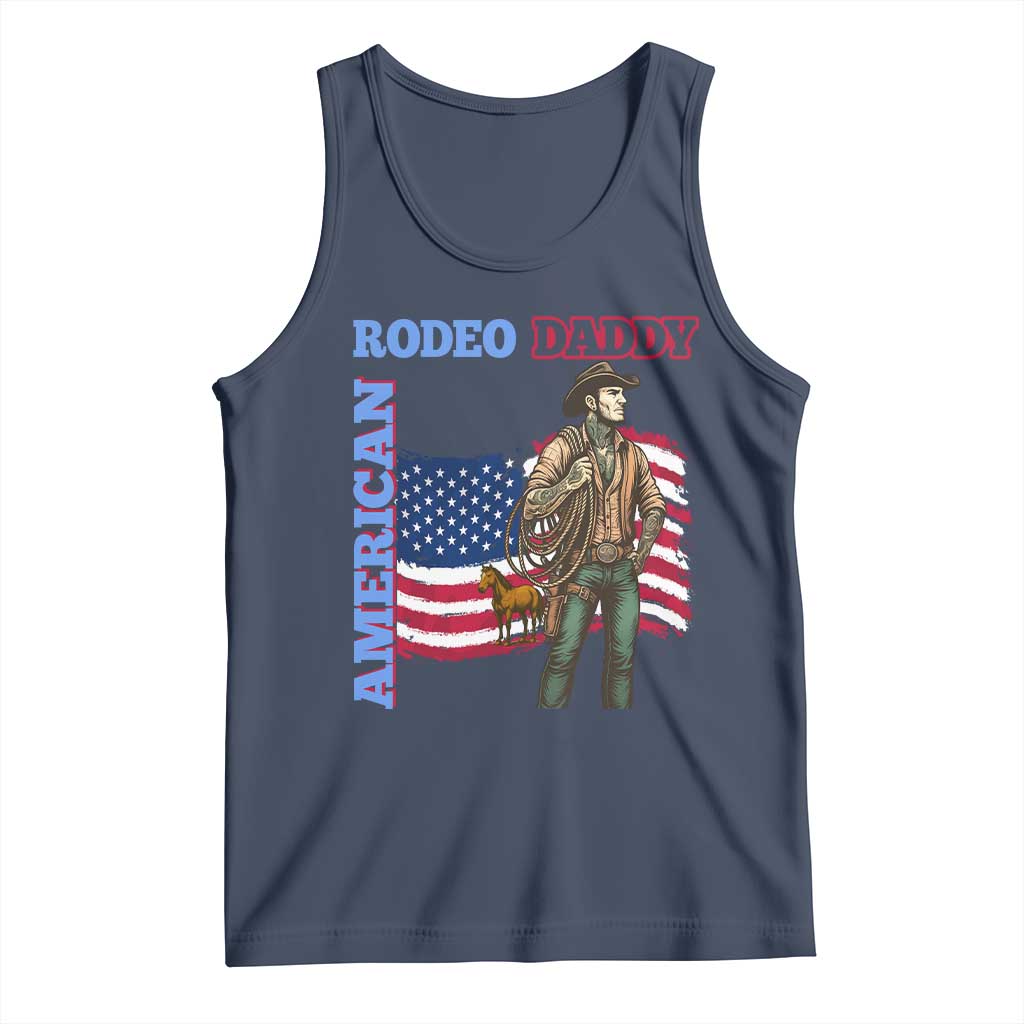 Patriotic Cowboy Tank Top American Rodeo Daddy USA Rodeo Art - Wonder Print Shop