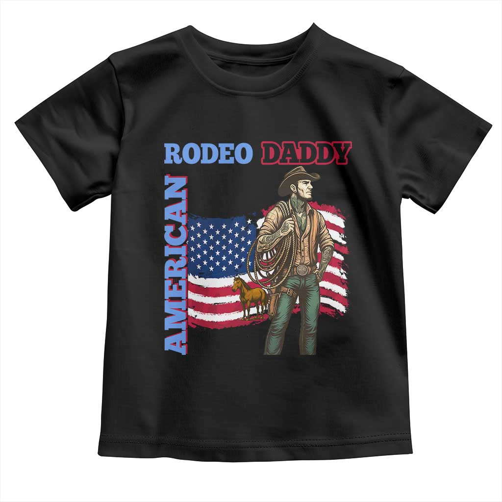 Patriotic Cowboy Toddler T Shirt American Rodeo Daddy USA Rodeo Art - Wonder Print Shop