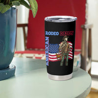Patriotic Cowboy Tumbler Cup American Rodeo Daddy USA Rodeo Art
