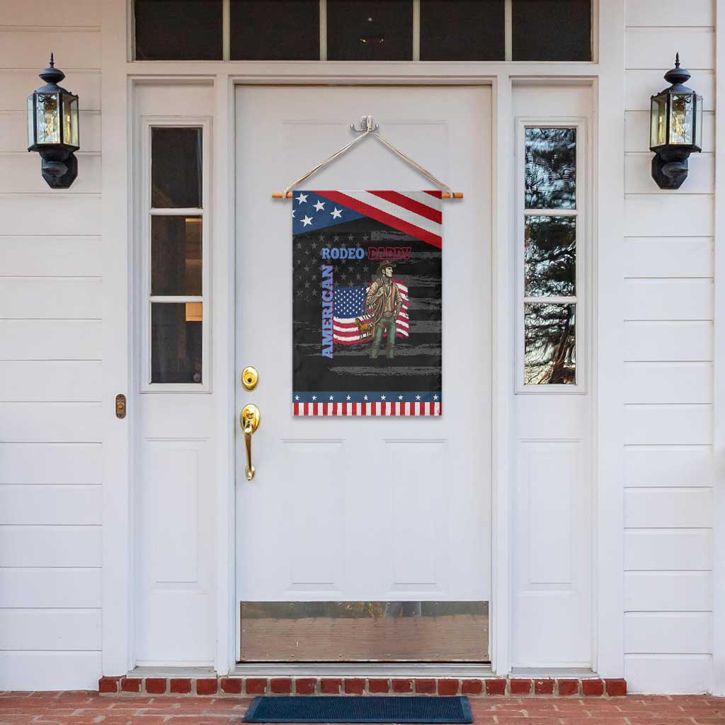 Patriotic Cowboy Garden Flag American Rodeo Daddy USA Rodeo Art