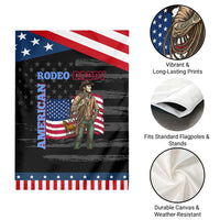 Patriotic Cowboy Garden Flag American Rodeo Daddy USA Rodeo Art