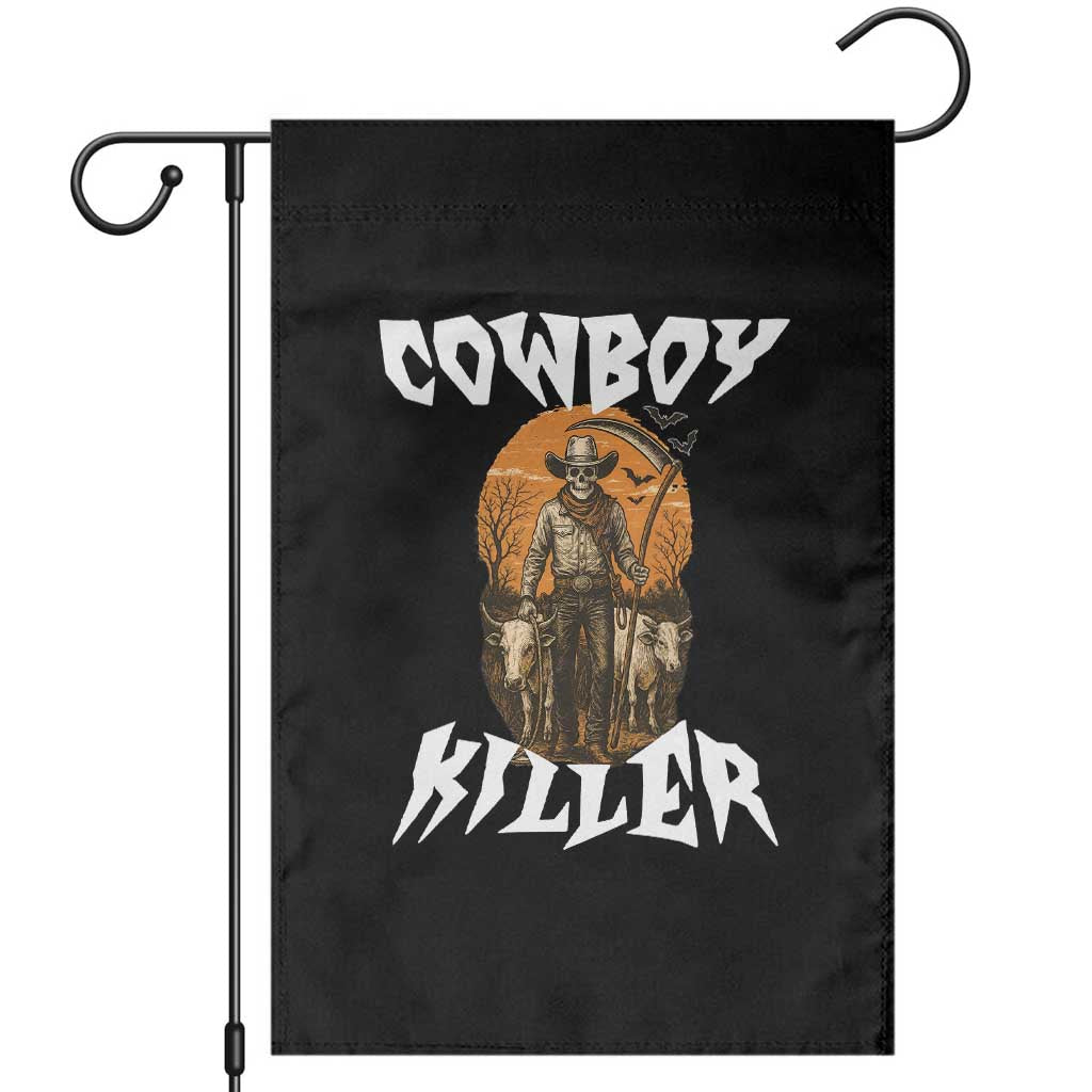 Cowboy Killer Halloween Skeleton Garden Flag Gothic Western Art - Wonder Print Shop