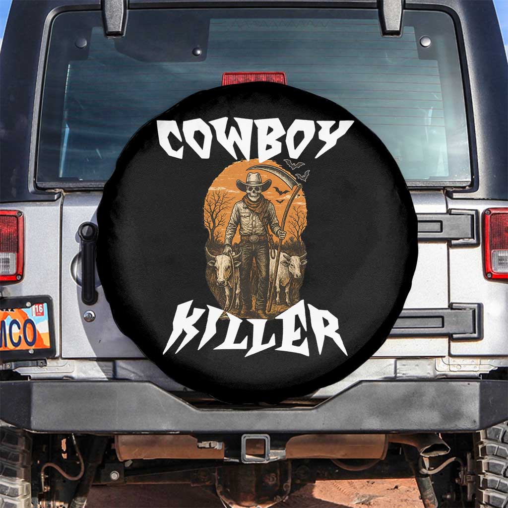Cowboy Killer Halloween Skeleton Spare Tire Cover Gothic Western Art - Wonder Print Shop