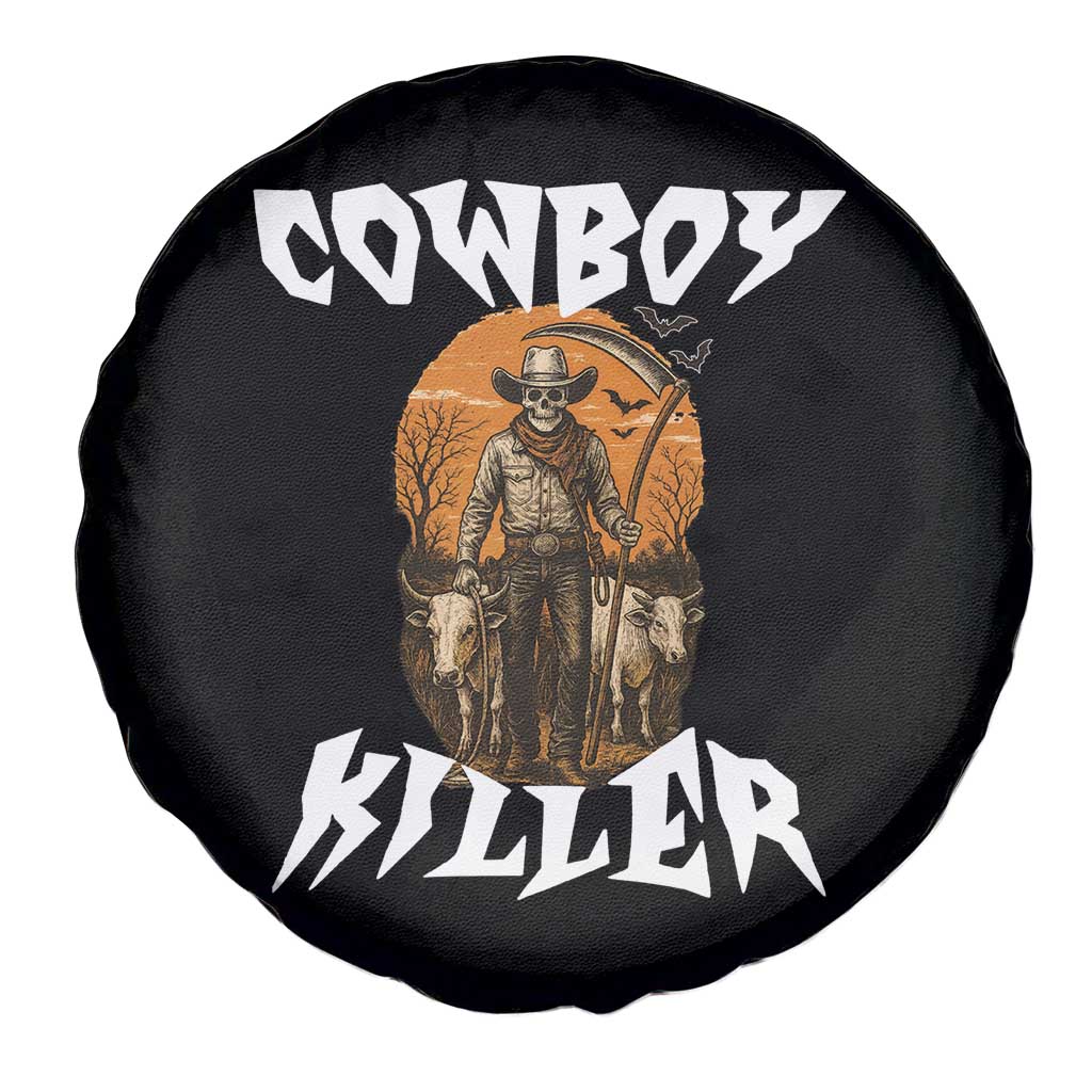 Cowboy Killer Halloween Skeleton Spare Tire Cover Gothic Western Art - Wonder Print Shop