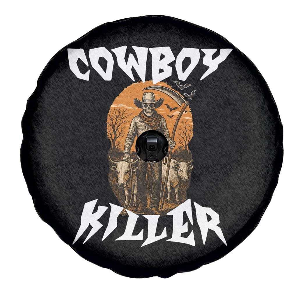 Cowboy Killer Halloween Skeleton Spare Tire Cover Gothic Western Art - Wonder Print Shop